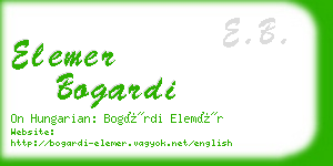 elemer bogardi business card